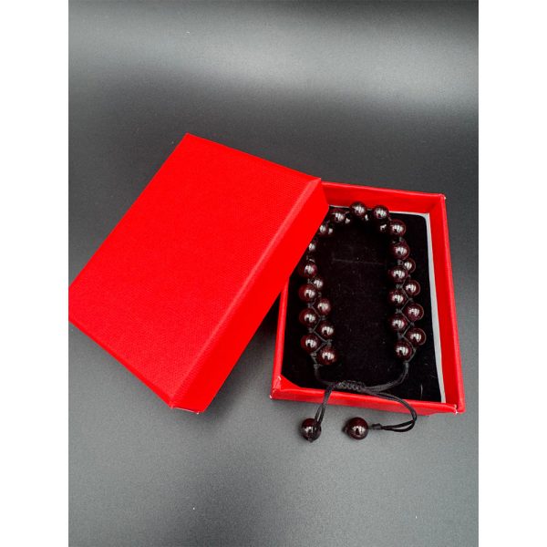 دستبند سنگ گارنت قرمز تیره اصل