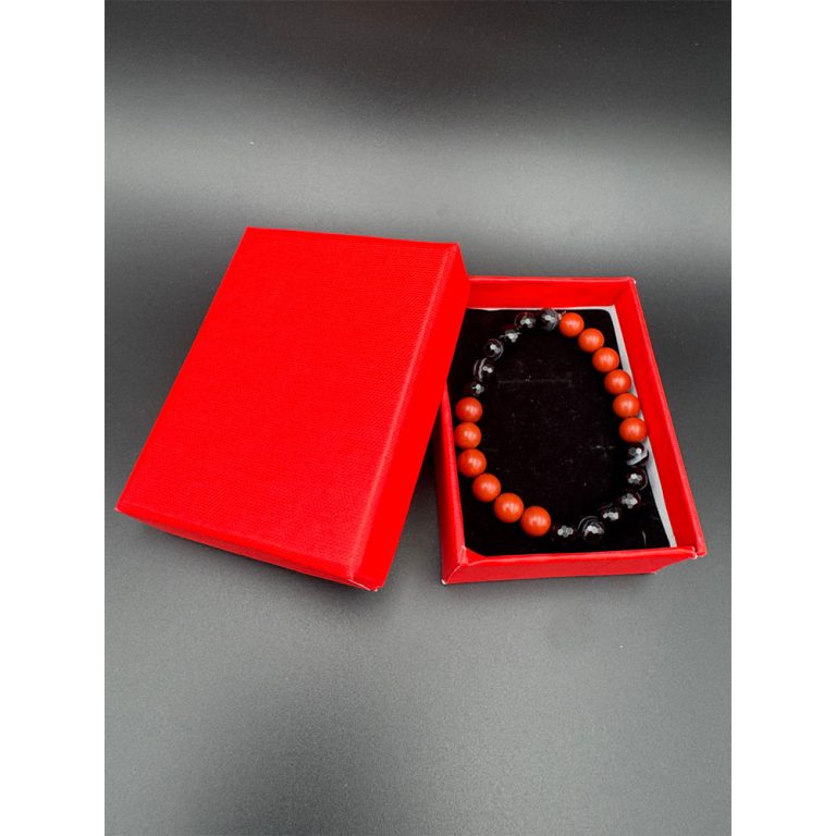 دستبند سنگ جاسپر قرمز و اونیکس (عقیق)