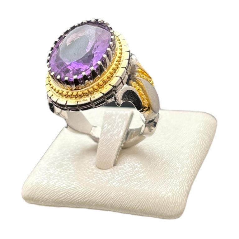 انگشتر مردانه سنگ آمیتیست اصل