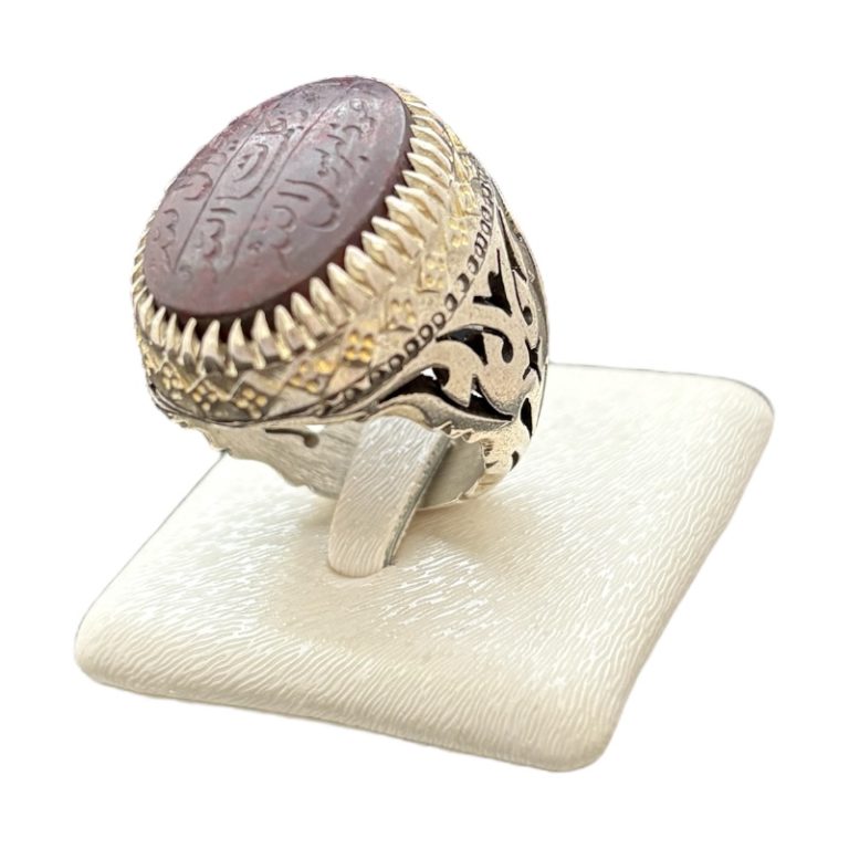 انگشتر حديد صينی سماقی هفت جلاله مردانه