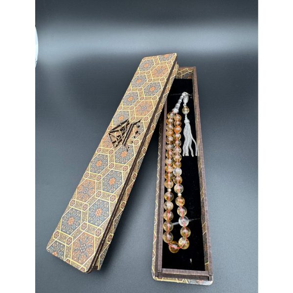 تسبیح ۳۳ دانه سنگ سیترین اصل