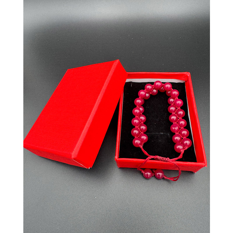 دستبند سنگ یاقوت سرخ دو ردیفه