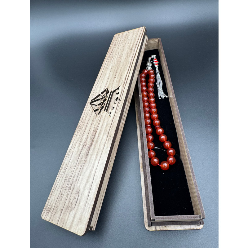 تسبیح ۳۳ دانه سنگ عقیق قرمز