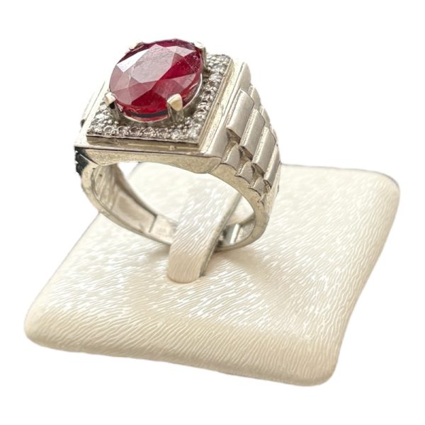 انگشتر مردانه یاقوت سرخ اصل اسپرت رولکسی