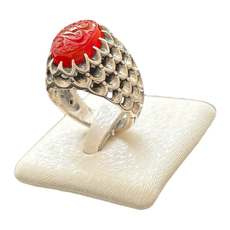 انگشتر مردانه عقیق یمن اصل مدل پنجره ای