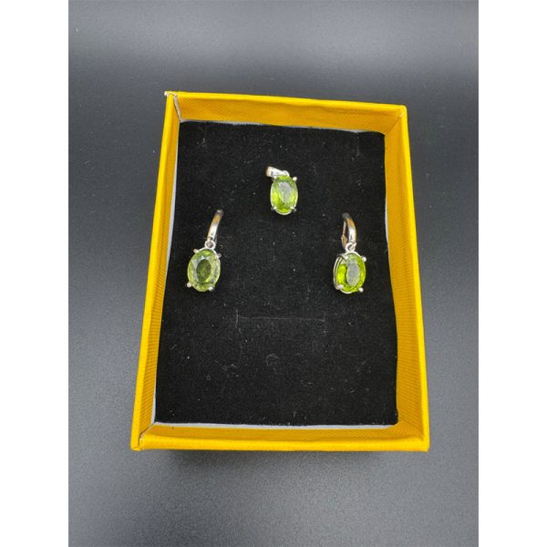 نیم ست زنانه با سنگ زبرجد اصل