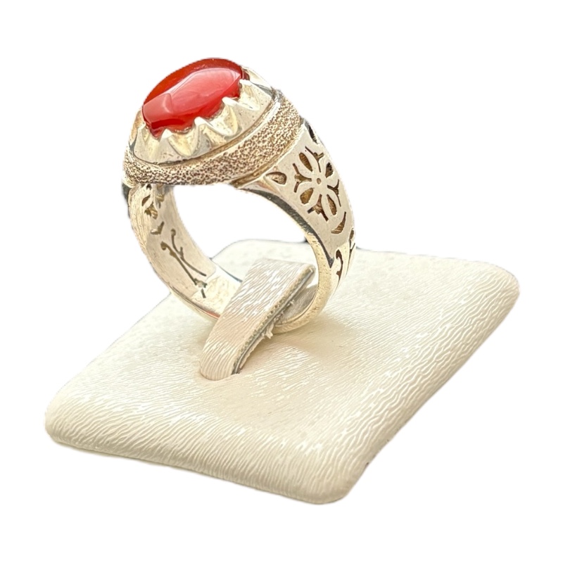 انگشتر مردانه عقیق سرخ خراسانی دامله