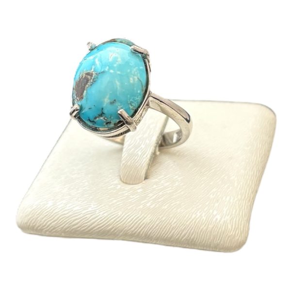 انگشتر زنانه فیروزه نیشابور اصل مدل چهار چنگ