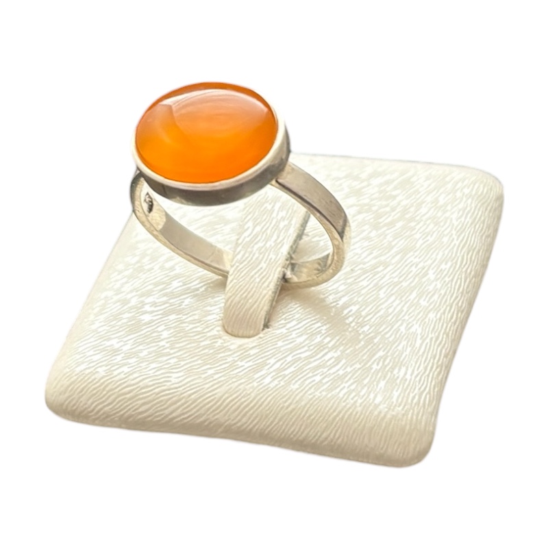 انگشتر عقيق پرتقالی يمنی اصل خطی