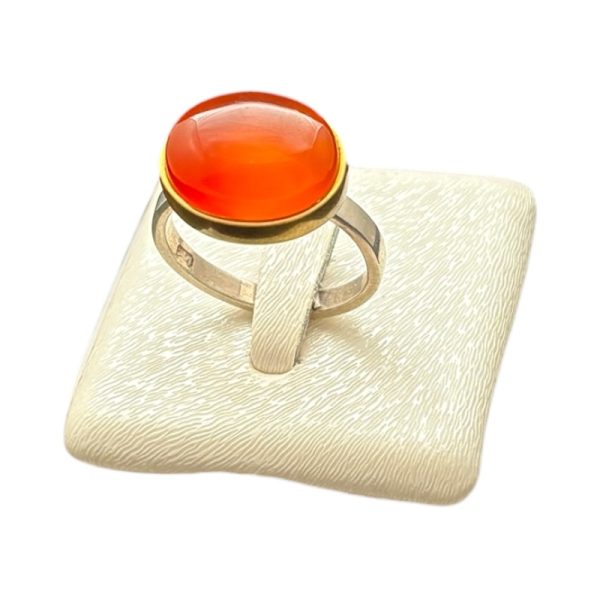 انگشتر مردانه عقیق پرتقالی یمنی اصل