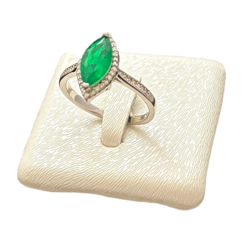 انگشتر نقره زنانه زمرد دابلت