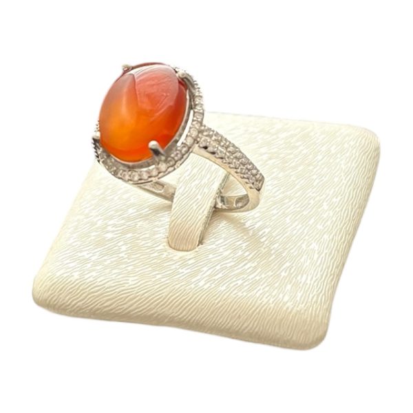 انگشتر زنانه سنگ عقیق یمن اصل