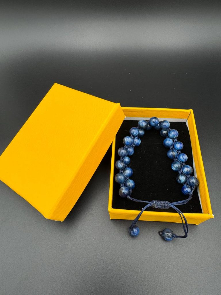 دستبند دو ردیفه سنگ کیانیت اصل