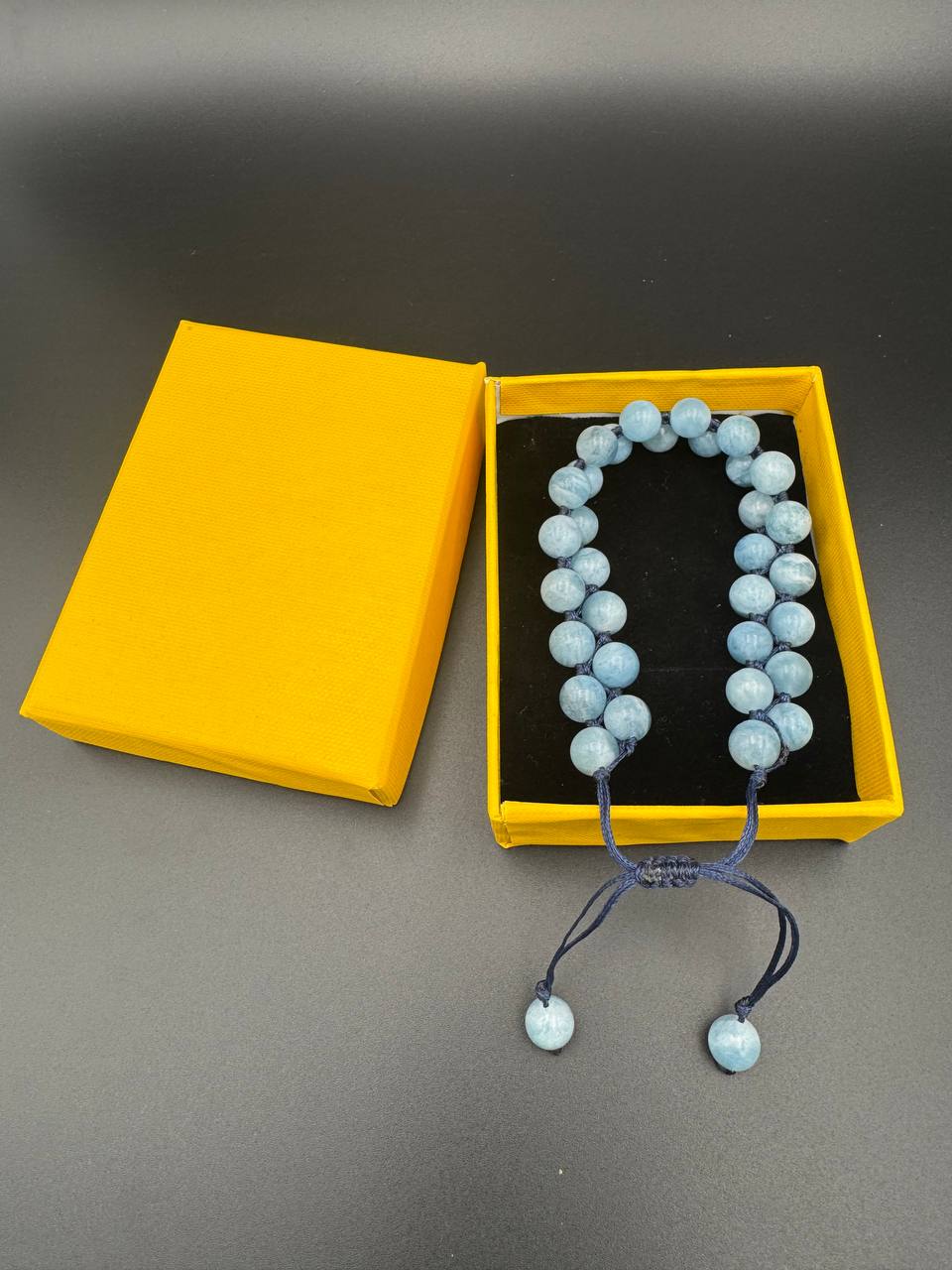 دستبند دو ردیفه سنگ آکوامارین اصل