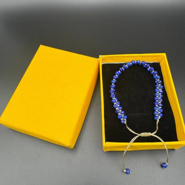 دستبند دو‌ ردیفه لاجورد اصل