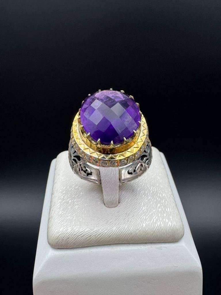 انگشتر فاخر مردانه آمیتیست اصل