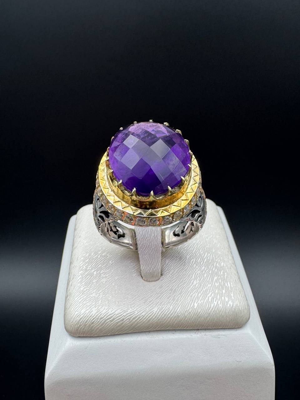 انگشتر فاخر مردانه آمیتیست اصل انگشتر فاخر مردانه آمیتیست اصل