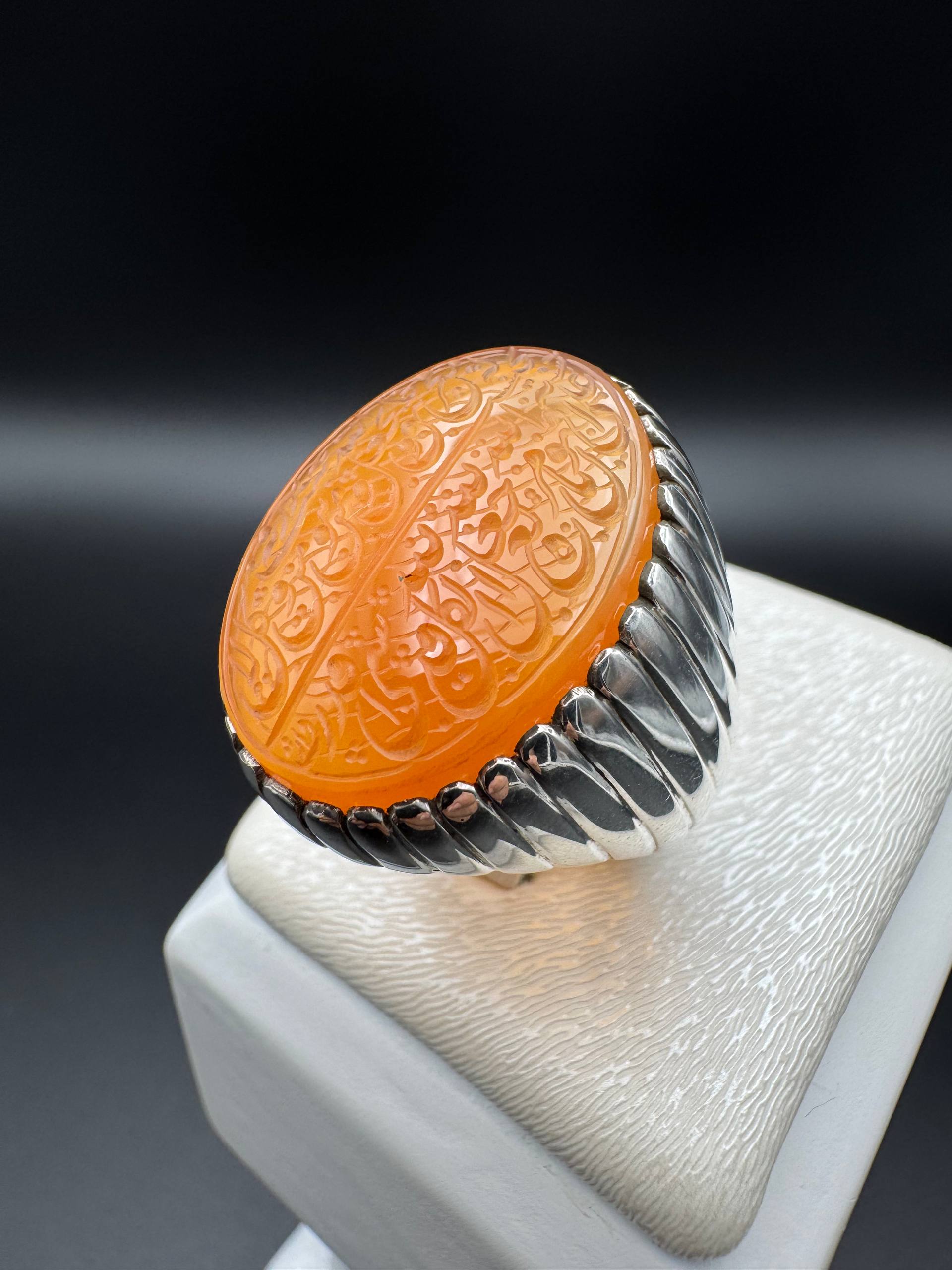 انگشتر عقیق زرد یمن اصل