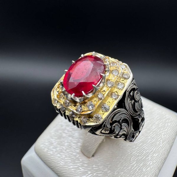 انگشتر فاخر یاقوت سرخ اصل