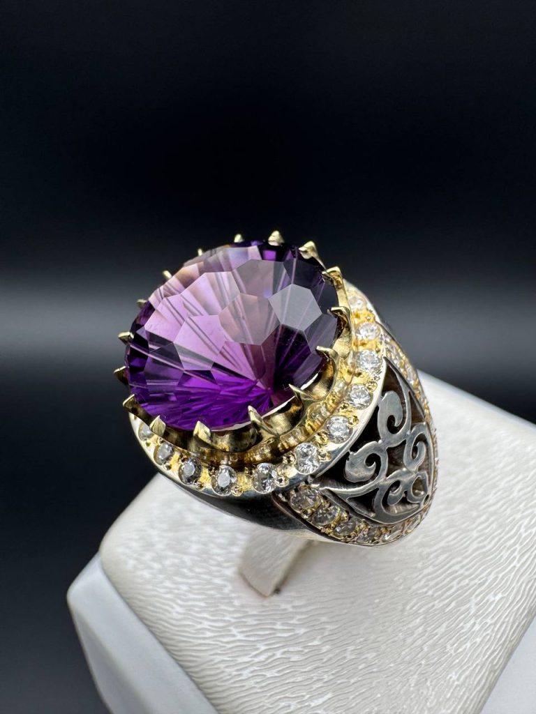 انگشتر دایره‌ای آمیتیست اروگوئه اصل