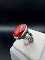 انگشتر عقيق سرخ يمن طرح صفوی سنتی