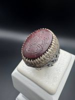 انگشتر حدید سماقی هفت جلاله با رکاب چنگی